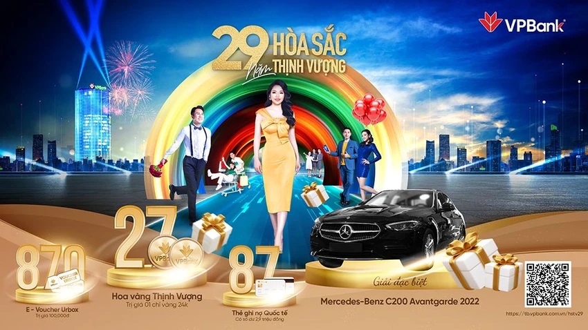 Chương trình “Hòa sắc thịnh vượng” thay cho lời cảm ơn các khách hàng đã tin tưởng và đồng hành 29 năm qua cùng VPBank Chương trình “Hòa sắc thịnh vượng” thay cho lời cảm ơn các khách hàng đã tin tưởng và đồng hành 29 năm qua cùng VPBank