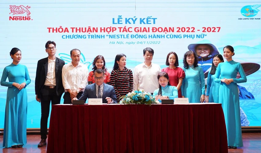 Hội LHPN Việt Nam và Nestlé Việt Nam ký kết thỏa thuận hợp tác chiến lược 5 năm (giai đoạn 2022-2027) Hội LHPN Việt Nam và Nestlé Việt Nam ký kết thỏa thuận hợp tác chiến lược 5 năm (giai đoạn 2022-2027)