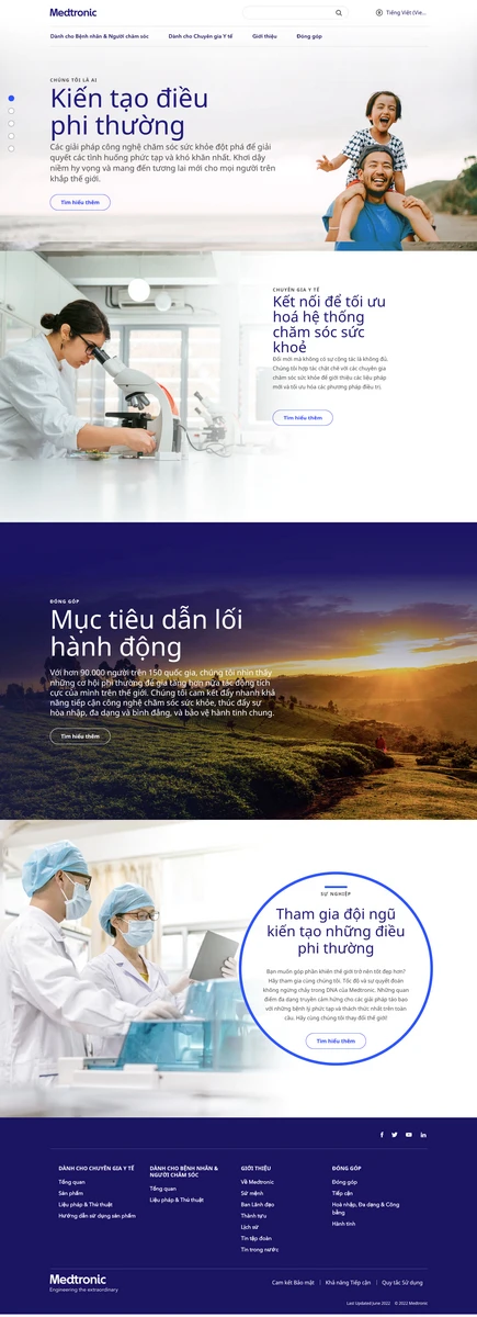 Giao diện website chính thức của Công ty TNHH Medtronic Việt Nam Giao diện website chính thức của Công ty TNHH Medtronic Việt Nam