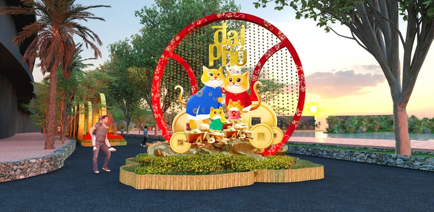 Tiểu cảnh gia đình mèo. Tiểu cảnh gia đình mèo.