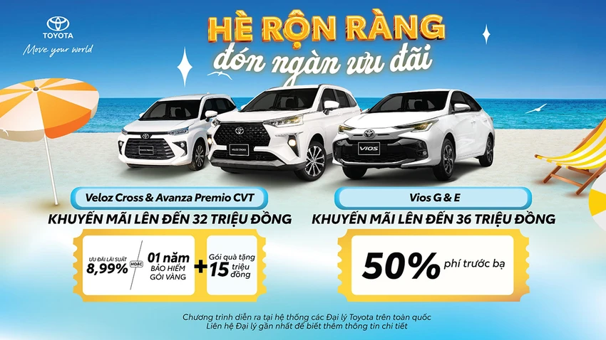 Chương trình “Hè rộn ràng, đón ngàn ưu đãi” của Toyota trong tháng 6 Chương trình “Hè rộn ràng, đón ngàn ưu đãi” của Toyota trong tháng 6