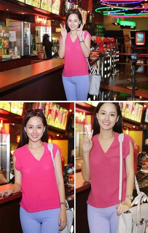 Sự cố không dừng lại với Mai Phương Thúy khi trong năm 2014, người đẹp còn bị chỉ trích khi diện chiếc quần ôm sát và vùng nhạy cảm lồ lộ trước ống kính máy ảnh. Nhập mô tả cho ảnh