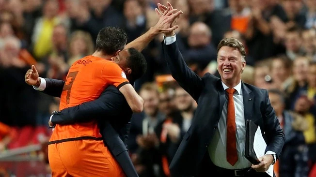 HLV Van Gaal rất chuộng lối chơi tấn công.Ảnh: Getty Images. Nhập mô tả cho ảnh