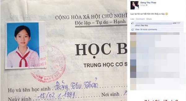 Trào lưu khoe ảnh thẻ đáng yêu của các sao Việt luôn nhận được sự theo dõi của cộng đồng mạng. Hoa hậu Đặng Thu Thảo cũng khoe ảnh học bạ thời còn đeo khăng quàng đỏ rất dễ thương. Hoa hậu sở hữu gương mặt trái xoan, thanh tú từ khi còn nhỏ. Xem ảnh, tên tuổi thật của sao Việt trên CMND và hộ chiếu