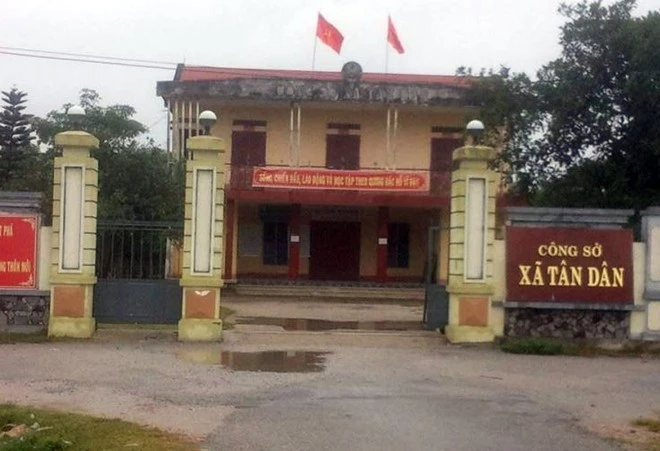 Công sở xã Tân Dân, nơi ông Minh giữ chức phó chủ tịch. Phó chủ tịch xã đột tử tại nhà riêng