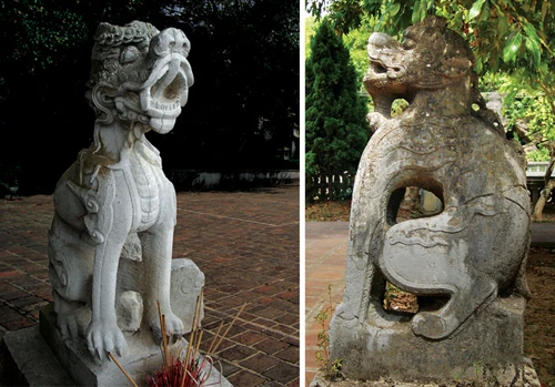 Đôi nghê đá, thế kỷ 17 đền Vua Đinh, Hoa Lư, Ninh Bình. Ảnh:Cục Mỹ thuật Nhiếp ảnh và Triển lãm. doi-nghe-da-the-ky-17-o-den-vu-7017-1529