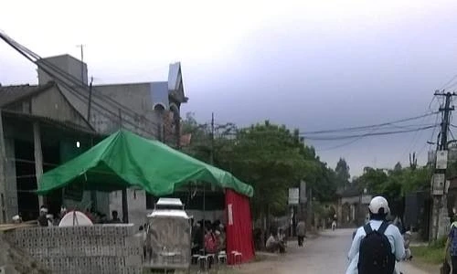 Hiện trường vụ việc nằm bên tuyến đường liên xã. Cow