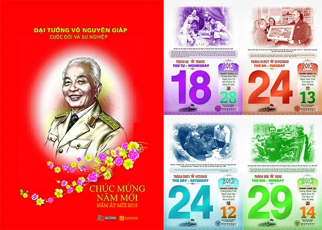 Một số trang lịch về cuộc đời Đại tướng Võ Nguyên Giáp - Ảnh: A.H. Một số trang lịch về cuộc đời Đại tướng Võ Nguyên Giáp - Ảnh: A.H.