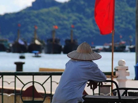 Hình ảnh Việt Nam đẹp bình dị qua ống kính du khách nước ngoài ảnh 25 Một người bán hàng rong ở đảo Cát Bà.