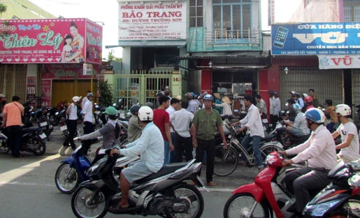 cướp, thẩm mỹ viện, cà mau, hiện trường cướp, thẩm mỹ viện, cà mau, hiện trường