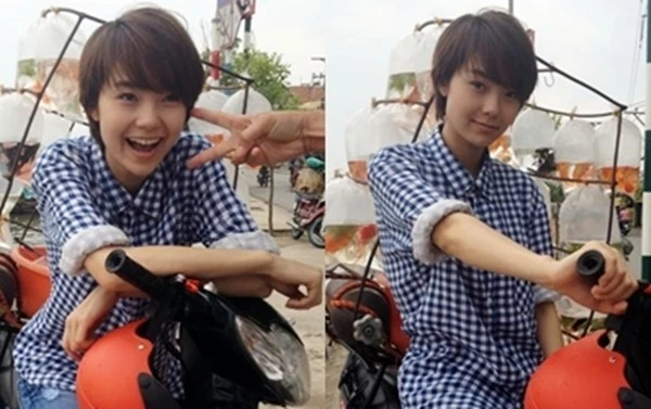 Sở hữu gương mặt cùng ngoại hình nhỏ nhắn nên trông “bé Heo” rất phù hợp và đáng yêu với kiểu tóc này. Kiều nữ Việt nào xinh tươi nhất với tóc ngắn?