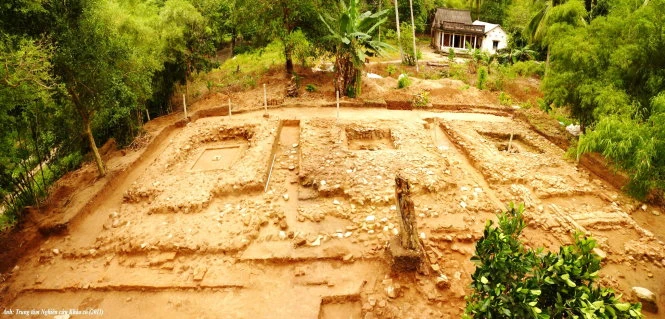 Điểm khai quật tại gò Út Tranh, trên sườn núi Ba Thê thuộc thị trấn Óc Eo, Thoại Sơn (An Giang) - Ảnh: Đức Vịnh