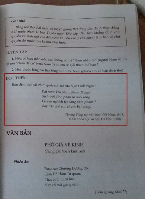 Những bản dịch bài thơ 'Nam quốc sơn hà' ảnh 7 Những bản dịch bài thơ 'Nam quốc sơn hà' ảnh 7