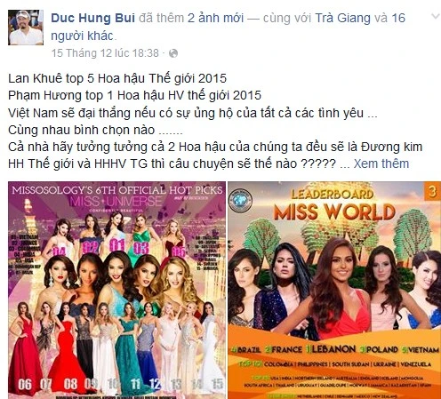 Sao Việt dự đoán Phạm Hương lọt top 3 Hoa hậu Hoàn vũ