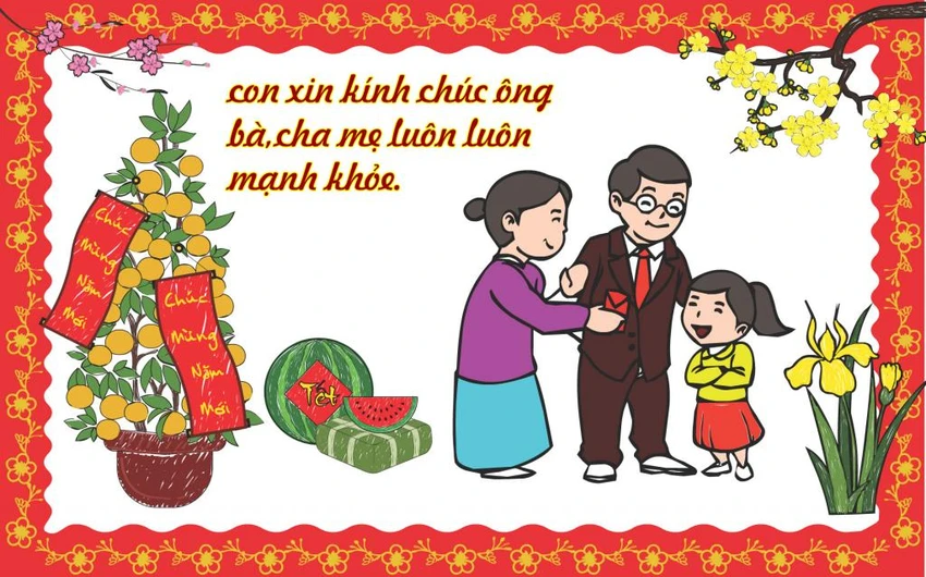 Những câu chúc tết hay nhất mẹ nên dạy cho bé để gửi tới ông bà họ hàng phần 2