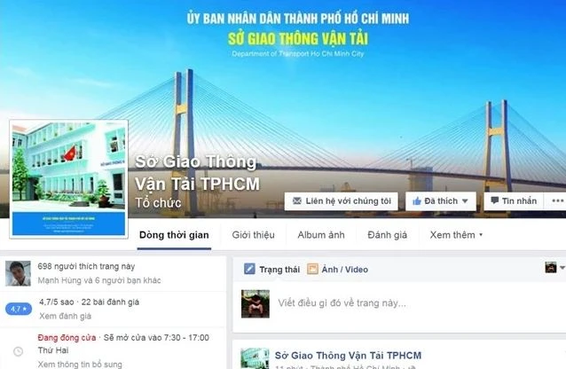 Sau số điện thoại nóng của ông Đinh La Thăng, Sở GTVT có Facebook ảnh 1 Sau số điện thoại nóng của ông Đinh La Thăng, Sở GTVT có Facebook ảnh 1
