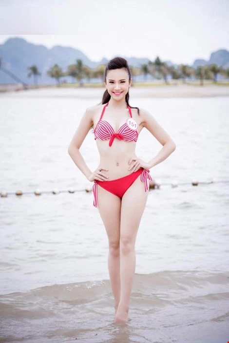 Tốp 10 người đẹp tại chung kết Hoa hậu Việt Nam 2016 ảnh 16 Sái Thị Hương Ly cao 169 cm, nặng 54 kg, số đo ba vòng 85-63-94.