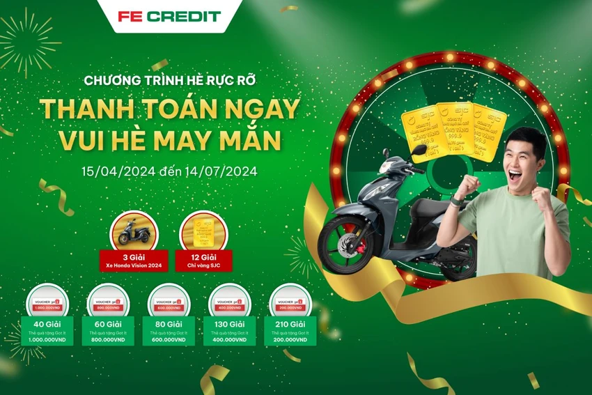 FE CREDIT thường xuyên triển khai các chương trình ưu đãi với nhiều quà tặng giá trị. Ảnh: FE CREDIT.png