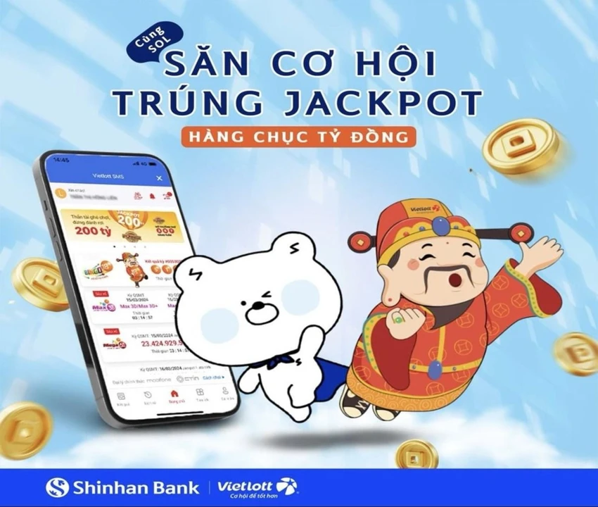 Người chơi dễ dàng mua vé số điện toán trên ứng dụng của ngân hàng Shinhan Bank.jpg