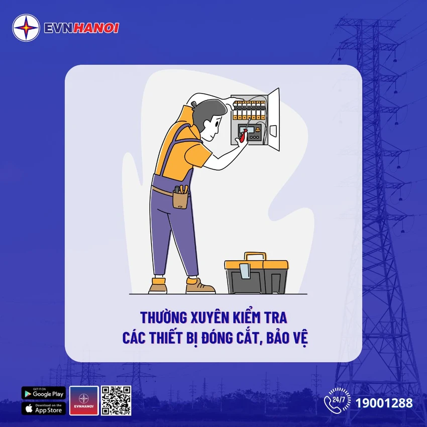 EVNHANOI khuyến cáo dùng điện an toàn, giảm thiểu nguy cơ cháy nổ.png