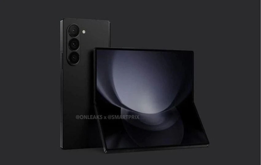 Ảnh render của Galaxy Z Fold6 (Ảnh: Onleaks x SmartPrix).jpg