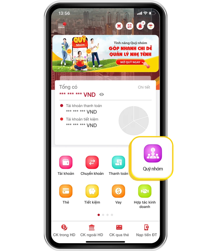 Góp quỹ dễ dàng, sao kê rõ ràng qua tính năng Quỹ nhóm của HDBank.png