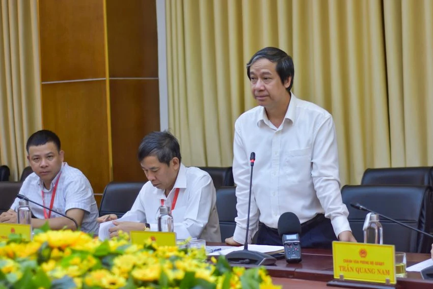 Ông Nguyễn Kim Sơn tại buổi làm việc. Ảnh: NGUYỄN DO
