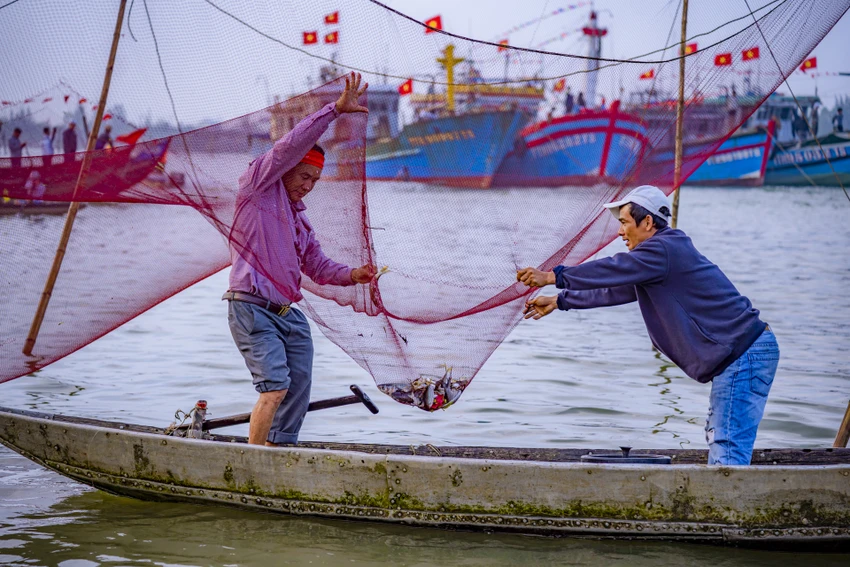 Tiếp theo là phần hội với hội đua ghe truyền thống và đoàn xuất quân đánh bắt vụ nam, vụ cá đầu năm của ngư dân vùng biển. Tiếp theo là phần hội với hội đua ghe truyền thống và đoàn xuất quân đánh bắt vụ nam, vụ cá đầu năm của ngư dân vùng biển.