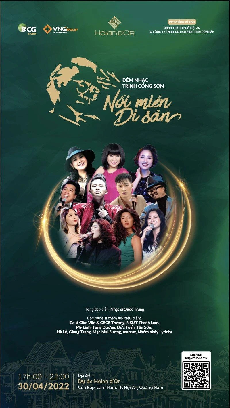 Đêm nhạc Trịnh Công Sơn do VNgroup tổ chức tại Hội An quy tụ nhiều ca sĩ hàng đầu Việt Nam. Ảnh: BTC. Đêm nhạc Trịnh Công Sơn do VNgroup tổ chức tại Hội An quy tụ nhiều ca sĩ hàng đầu Việt Nam. Ảnh: BTC.