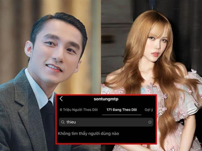 Sơn Tùng M-TP bỏ theo dõi Thiều Bảo Trâm trên Instagram cá nhân khi tin đồn chia tay nổ ra. Ảnh: TL. Sơn Tùng M-TP bỏ theo dõi Thiều Bảo Trâm trên Instagram cá nhân khi tin đồn chia tay nổ ra. Ảnh: TL.