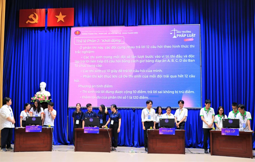 Bốn đội thi xuất sắc vượt qua vòng loại để vào vòng chung kết. Ảnh VÕ THƠ Bốn đội thi xuất sắc vượt qua vòng loại để vào vòng chung kết. Ảnh VÕ THƠ