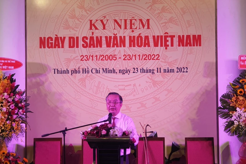 ông Trần Thế Thuận, Giám đốc Sở VH-TT TP.HCM phát biểu tại buổi lễ. Ảnh: HÀ NGUYỄN ông Trần Thế Thuận, Giám đốc Sở VH-TT TP.HCM phát biểu tại buổi lễ. Ảnh: HÀ NGUYỄN