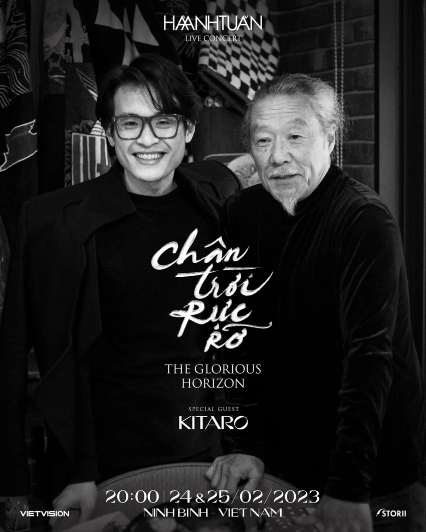 Huyền thoại âm nhạc Kitaro và Hà Anh Tuấn trong hình ảnh quảng bá cho dự án "Chân trời rực rỡ" . Ảnh: NVCC Huyền thoại âm nhạc Kitaro và Hà Anh Tuấn trong hình ảnh quảng bá cho dự án "Chân trời rực rỡ" . Ảnh: NVCC