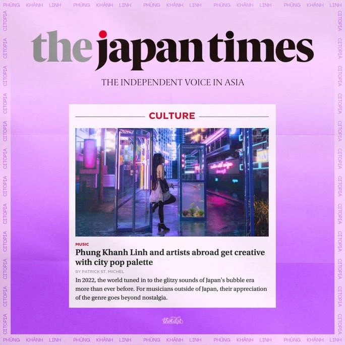The Japan Times khen ngợi album CITOPIA là một loại âm nhạc thành thị nhiều màu sắc. Ảnh: NSCC The Japan Times khen ngợi album CITOPIA là một loại âm nhạc thành thị nhiều màu sắc. Ảnh: NSCC