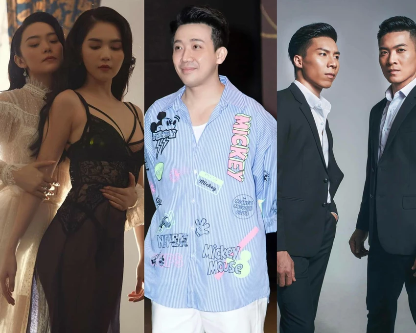 Từ trái sang: Minh Hằng, Ngọc Trinh, Trấn Thành, Quốc Cơ, Quốc Nghiệp. Ảnh: FBNV Từ trái sang: Minh Hằng, Ngọc Trinh, Trấn Thành, Quốc Cơ, Quốc Nghiệp. Ảnh: FBNV
