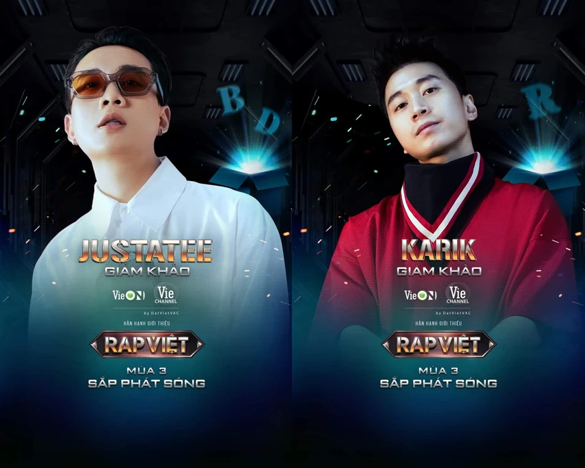 JustaTee và Karik là hai giám khảo của Rap Việt mùa 3. Ảnh: Fanpage Rap Việt