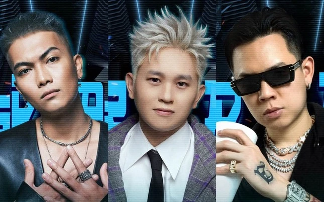 Dàn HLV mới của Rap Việt mùa 3 gồm Big Daddy, B Ray và Andree Right Hand (từ trái sang). Ảnh: Fanpage Rap Việt