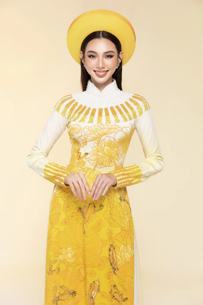 Thùy Tiên trong trang phục áo dài. Ảnh: BTC Thùy Tiên trong trang phục áo dài. Ảnh: BTC