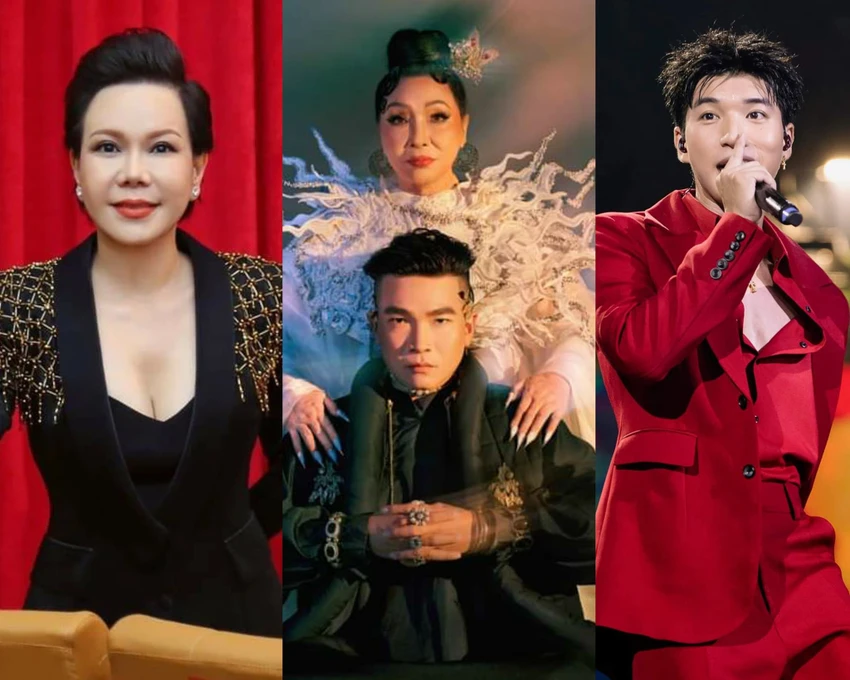 Từ trái sang: Việt Hương, NSND Bạch Tuyết, Wowy và HIEUTHUHAI. Ảnh: FBNV Từ trái sang: Việt Hương, NSND Bạch Tuyết, Wowy và HIEUTHUHAI. Ảnh: FBNV