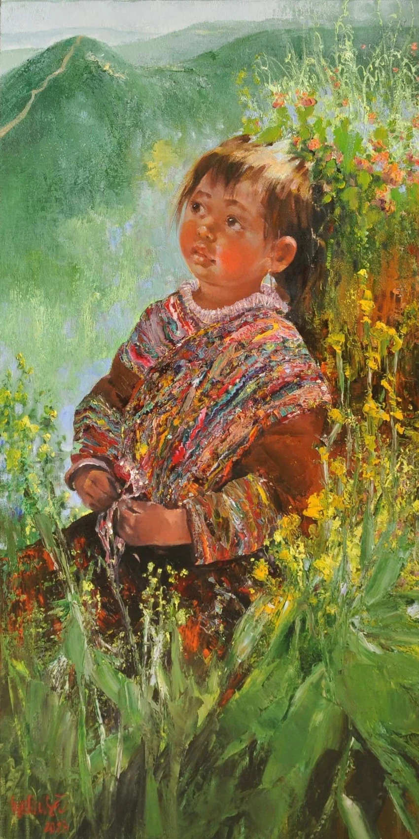 Họa sĩ Ngụy Đình Hà tham gia với một bức tranh chân dung em bé vùng cao mang tên "Đường về nhà" Họa sĩ Ngụy Đình Hà tham gia với một bức tranh chân dung em bé vùng cao mang tên "Đường về nhà"