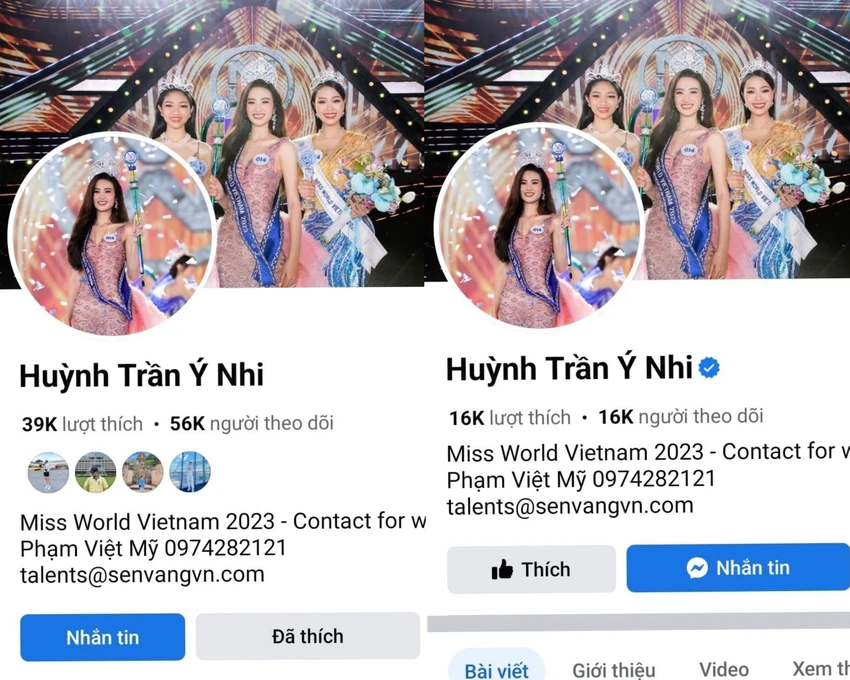 Lượt theo dõi và thích trên Fanpage chính thức của Hoa hậu Ý Nhi sụt giảm nghiêm trọng. Ảnh: Chụp màn hình Lượt theo dõi và thích trên Fanpage chính thức của Hoa hậu Ý Nhi sụt giảm nghiêm trọng. Ảnh: Chụp màn hình