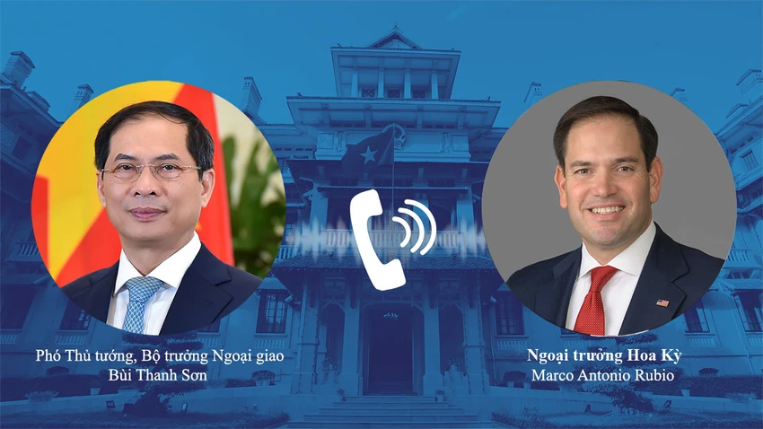 Phó thủ tướng, Bộ trưởng Bộ Ngoại giao Bùi Thanh Sơn điện đàm với Ngoại trưởng Hoa Kỳ