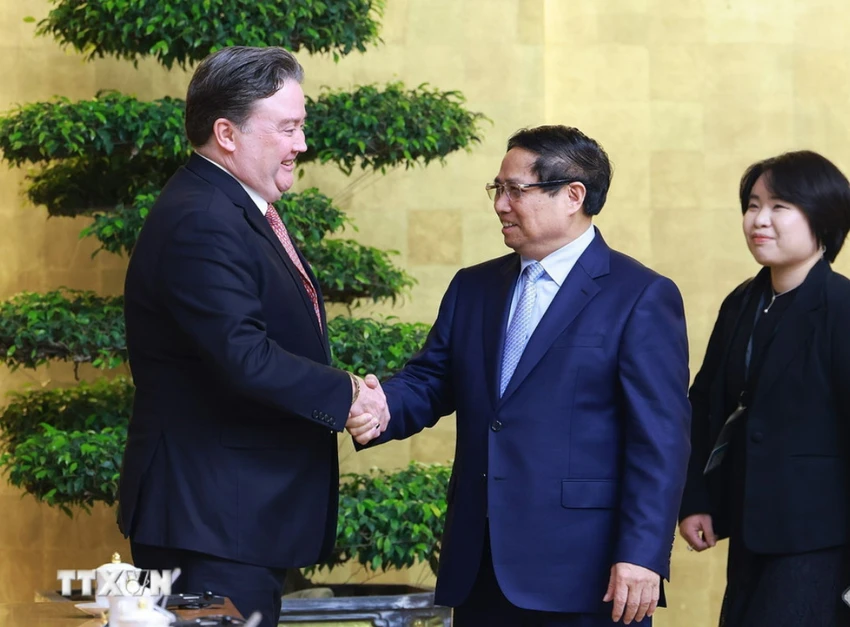 Thủ tướng Phạm Minh Chính tiếp Đại sứ Hoa Kỳ tại Việt Nam Marc Evans Knapper