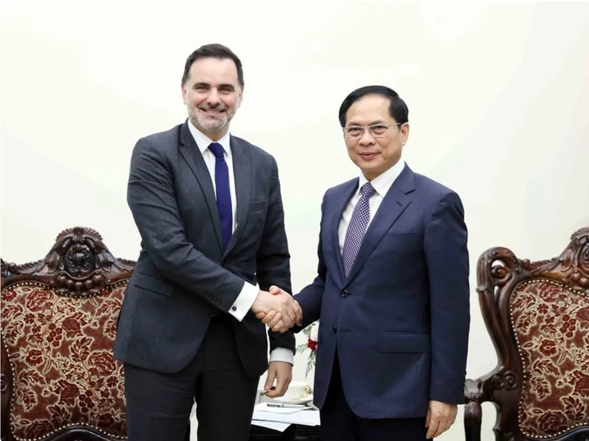 Phó Thủ tướng, Bộ trưởng Ngoại giao Bùi Thanh Sơn tiếp Bộ trưởng Pháp Laaurent Saint-Martin