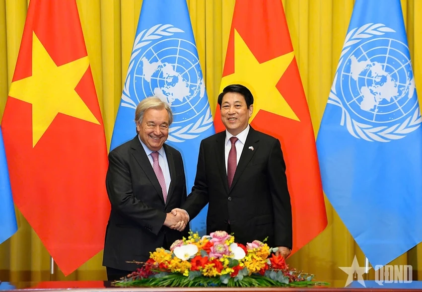 Chủ tịch nước Lương Cường hội đàm với Tổng Thư ký Liên hợp quốc António Guterres