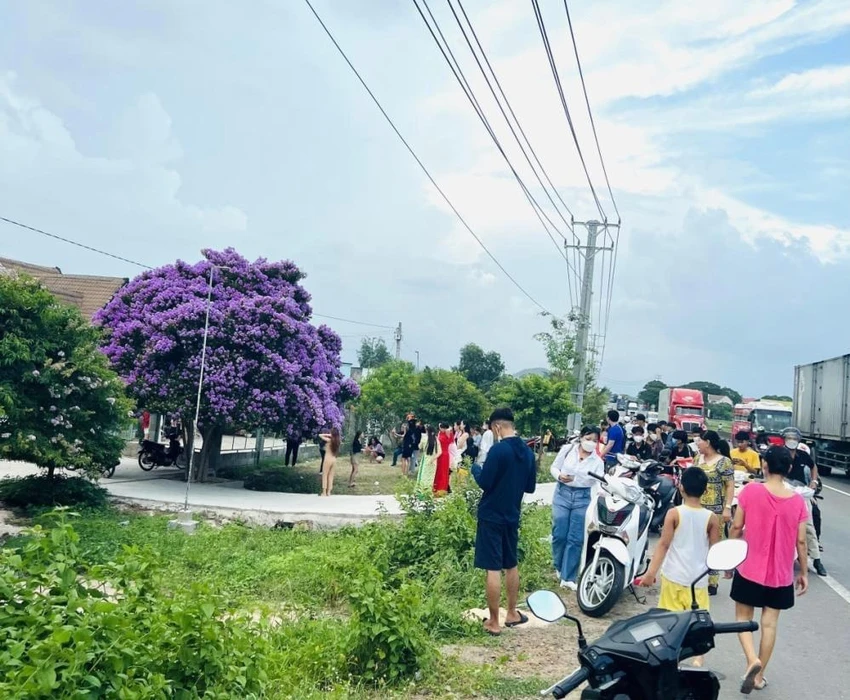 Nhiều người có dịp ngang qua cung đường này đều bị sắc tím bằng lăng làm xao xuyến, dừng lại đôi phút ngắm nhìn, chụp ảnh kỷ niệm. Nhiều người có dịp ngang qua cung đường này đều bị sắc tím bằng lăng làm xao xuyến, dừng lại đôi phút ngắm nhìn, chụp ảnh kỷ niệm.