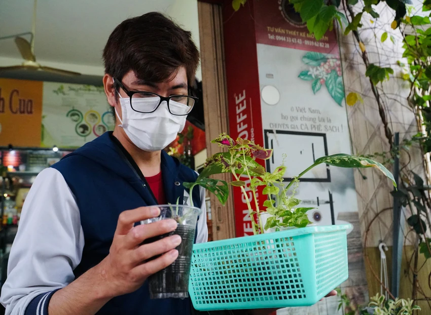 Biết đến chợ từ hội nhóm trên mạng xã hội, anh Lê Hoàng Khánh Duy (ngụ quận Phú Nhuận, TP.HCM) đã dành thời gian cuối tuần đến tham quan. “ Giá cây trồng chỉ có 1.000 đồng rất rẻ so với công chăm sóc và chất lượng cây giống. Các anh chị tại chợ còn hướng dẫn rất tận tình về cách chọn đất, chậu nuôi cây. Tôi thấy chợ rất hữu ích, với những sinh viên như tôi có thể mua các loại cây rau ăn lá trồng để cải thiện bữa ăn hằng ngày”, anh Duy chia sẻ. Biết đến chợ từ hội nhóm trên mạng xã hội, anh Lê Hoàng Khánh Duy (ngụ quận Phú Nhuận, TP.HCM) đã dành thời gian cuối tuần đến tham quan. “ Giá cây trồng chỉ có 1.000 đồng rất rẻ so với công chăm sóc và chất lượng cây giống. Các anh chị tại chợ còn hướng dẫn rất tận tình về cách chọn đất, chậu nuôi cây. Tôi thấy chợ rất hữu ích, với những sinh viên như tôi có thể mua các loại cây rau ăn lá trồng để cải thiện bữa ăn hằng ngày”, anh Duy chia sẻ.