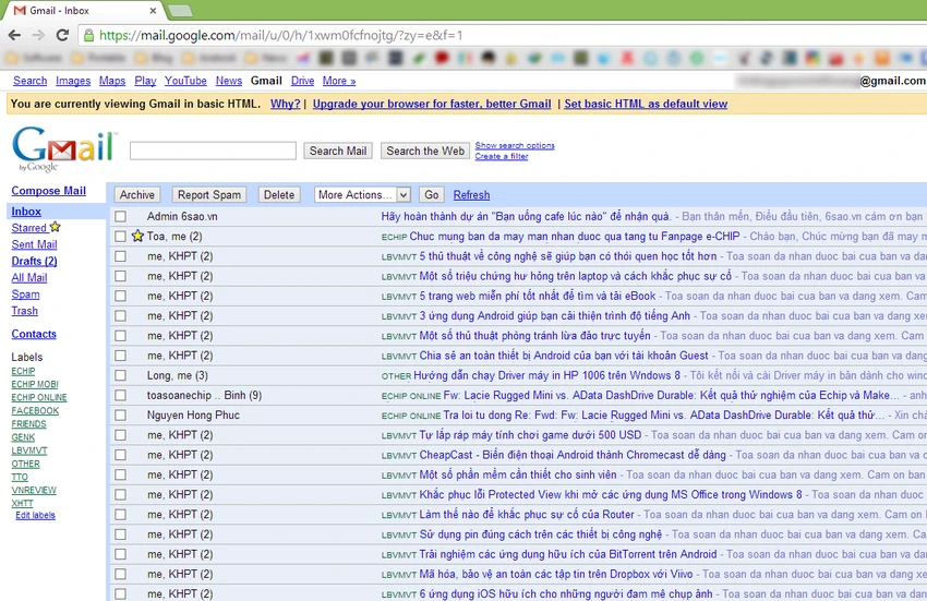 Tăng tốc tải thư trong Gmail ảnh 3 Tăng tốc tải thư trong Gmail ảnh 3