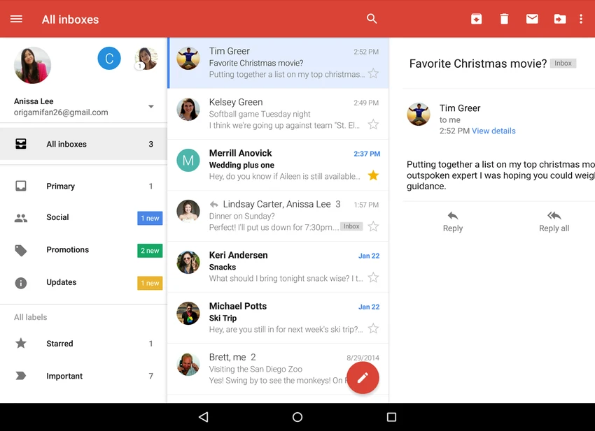 Gmail cho Android đã hỗ trợ quản lý nhiều hộp thư ảnh 1