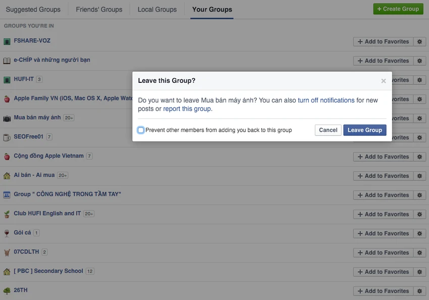 Cách thoát khỏi các group rao vặt trên Facebook ảnh 1